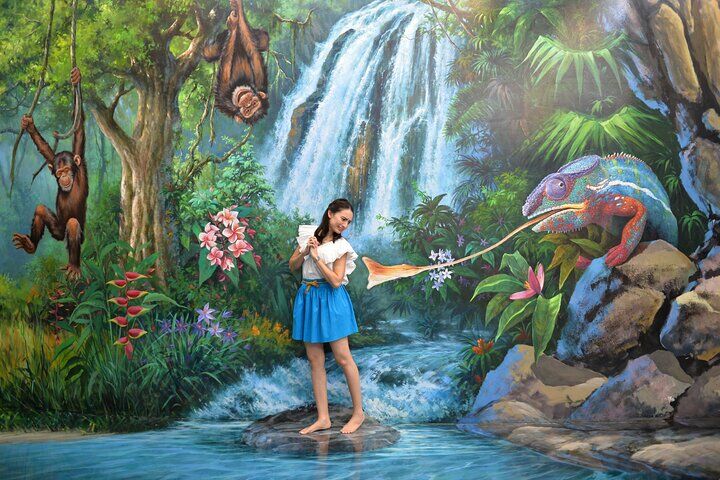 Woman inside interactive artwork "Art Paradise in Chiang Mai"