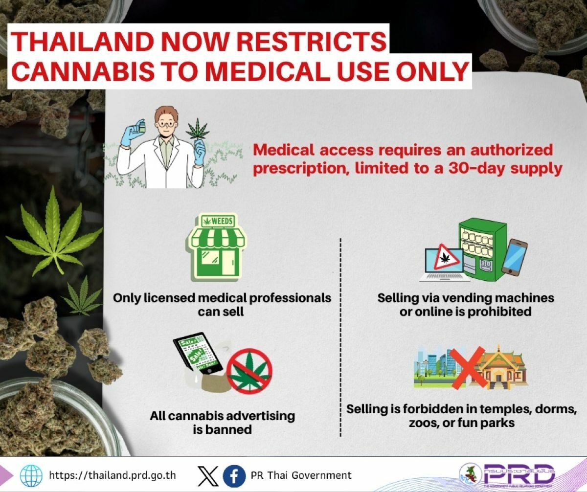 Thai cannabis prescriptions standardised, symptoms list clarified | News by Thaiger