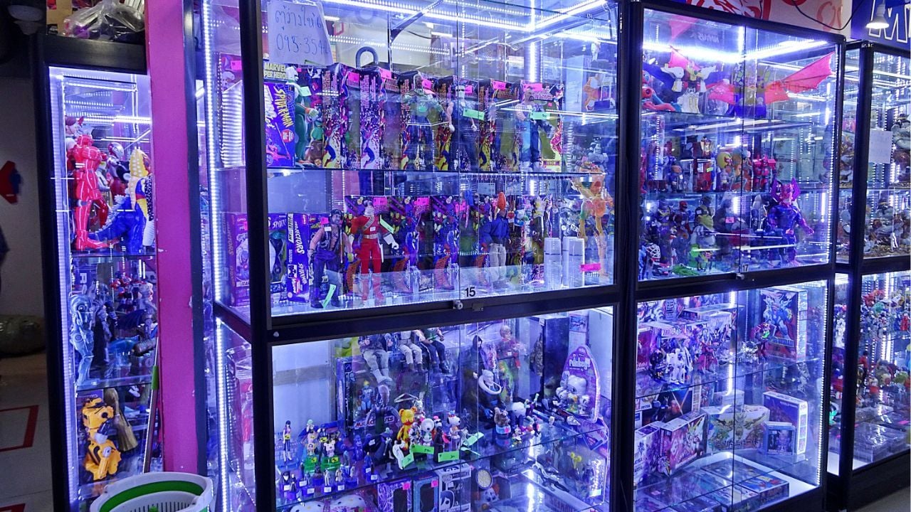 Display of anime figurines at Mega Plaza where there is an insane plethora of hobby stores and collectible