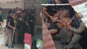 Off his rod: Drugged-up thug batters dad with iron bar