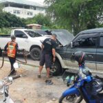 Blazing squad! Foreigner’s 4&#215;4 goes up in smoke on Pattaya street | Thaiger