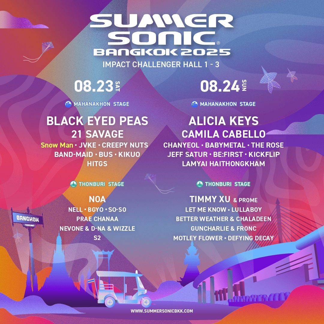 The lineup for Summer Sonic Bangkok 2025