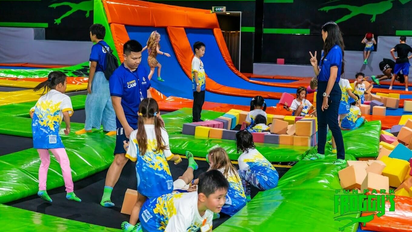 Indoor trampoline at Froggy's Fun Park, Jungceylon Phuket