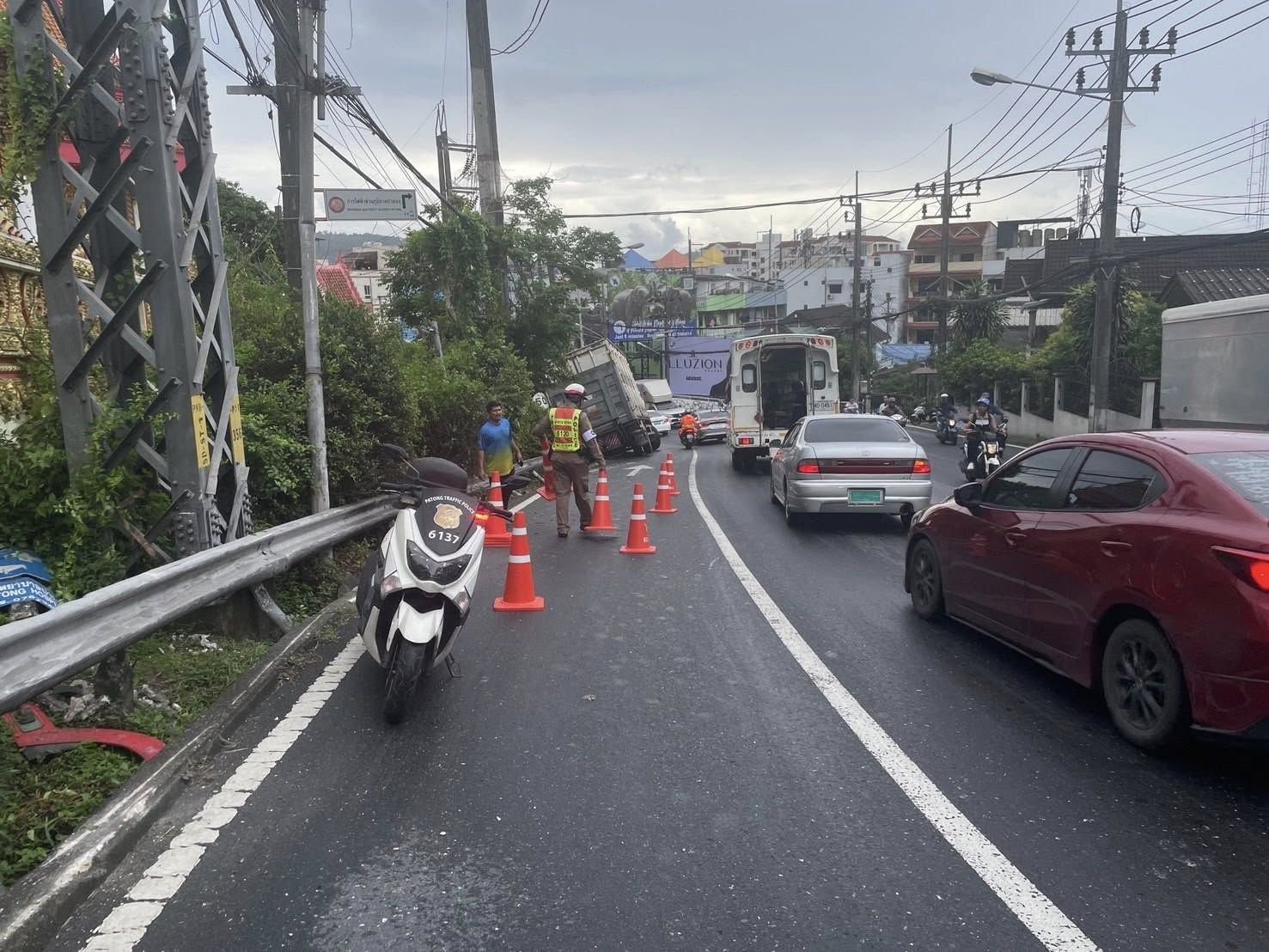 Outta control: Runaway truck ploughs into Patong ditch | News by Thaiger