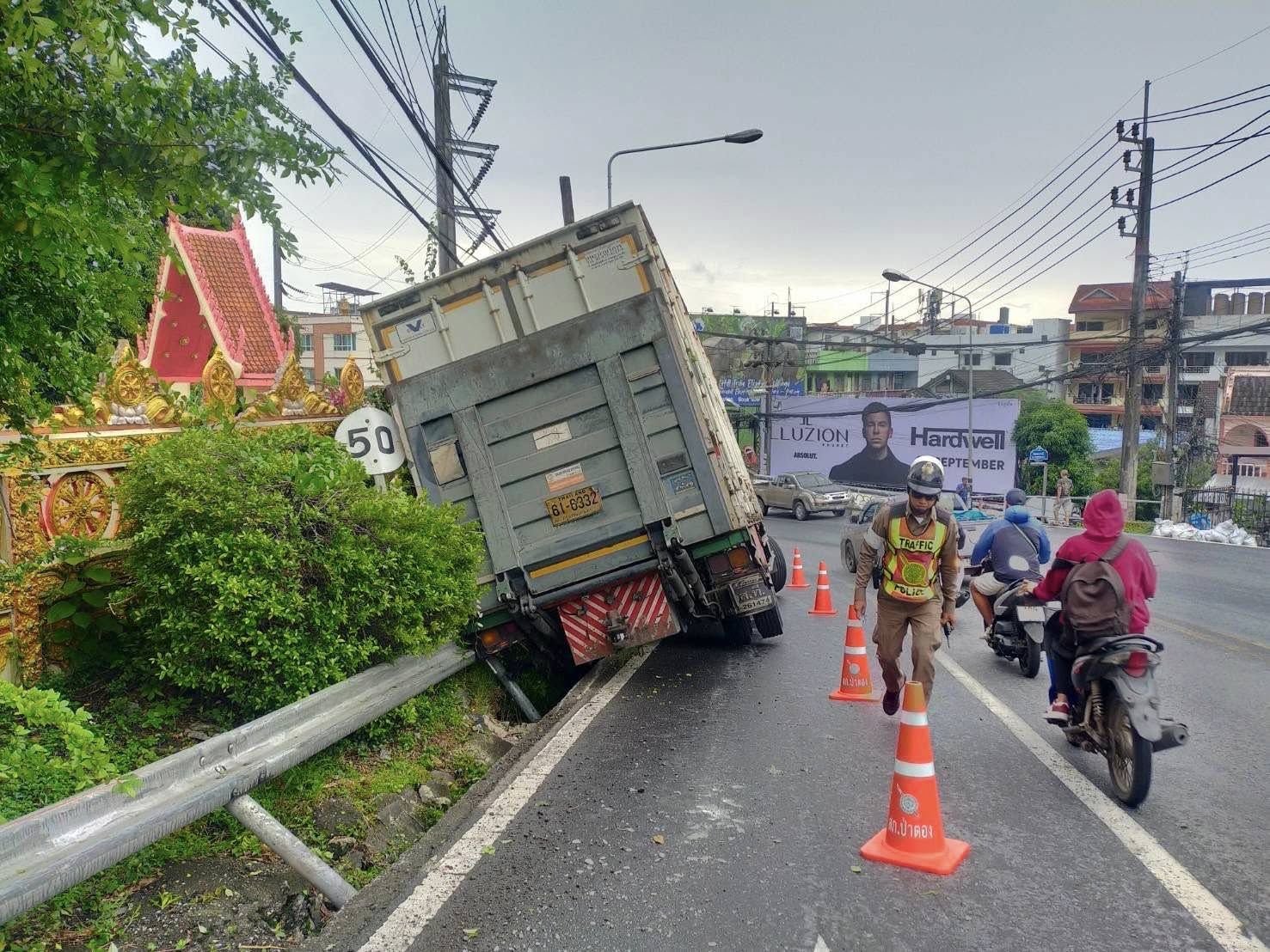 Outta control: Runaway truck ploughs into Patong ditch | News by Thaiger