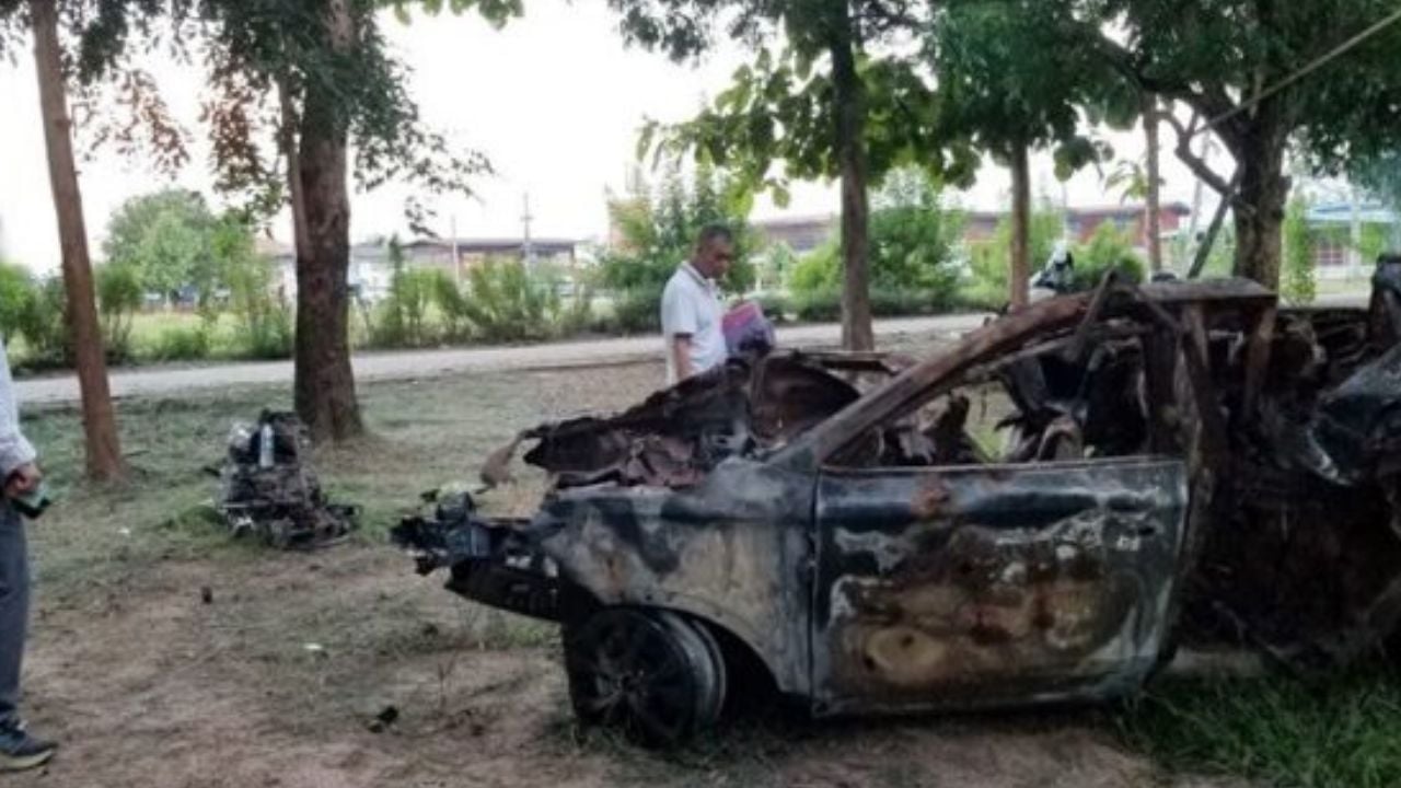 Burned car with skeleton found at Khao Khom Ma cliff | Thaiger
