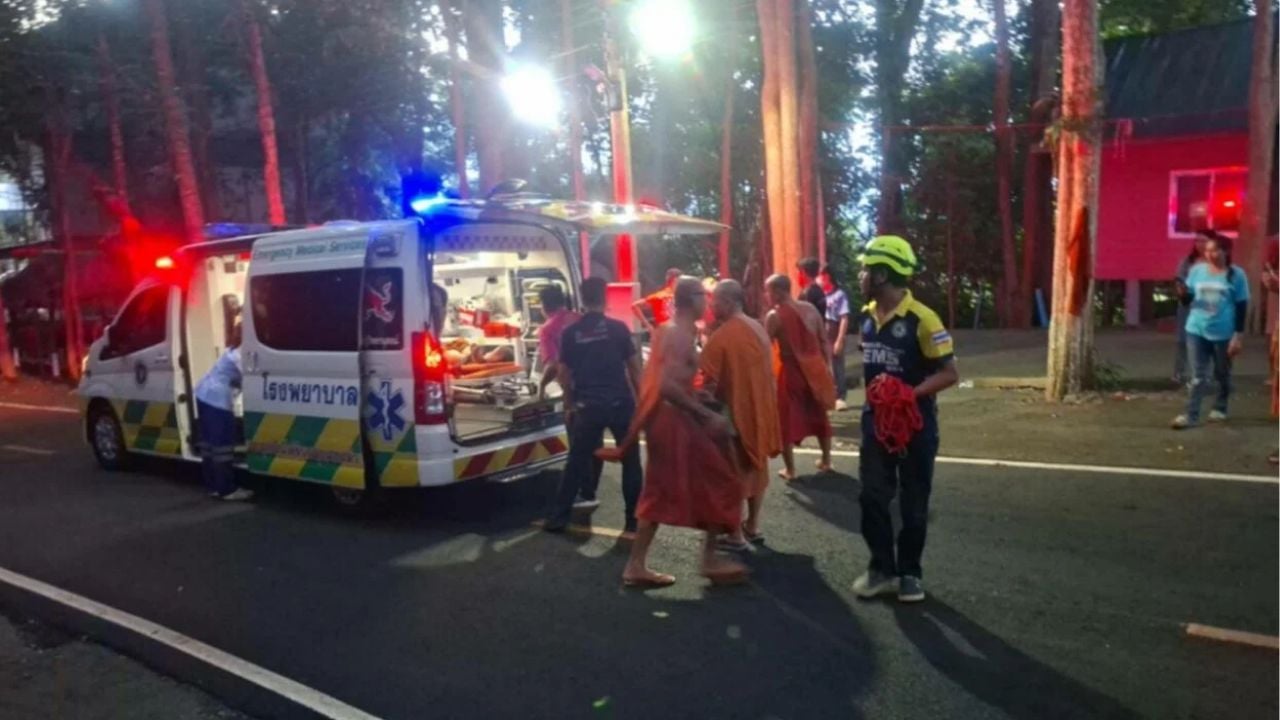 Monk falls from 10-metre cliff at Surin temple, stable in hospital | Thaiger