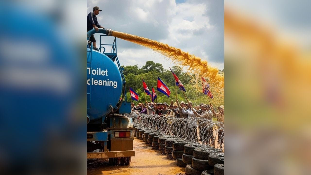 septic truck to spray waste at border