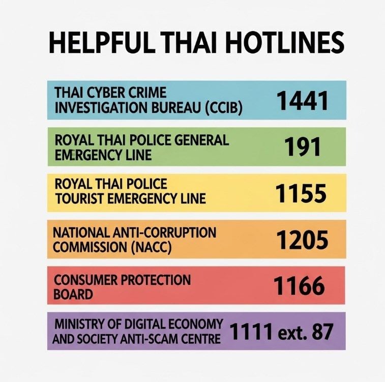 The emergency phone numbers that you can call for scammers