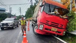 Outta control: Runaway truck ploughs into Patong ditch | Thaiger