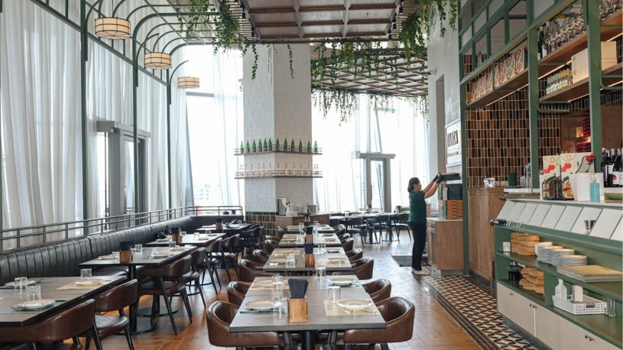 The spacious interior of the resturant with seats that could accomodate 120 guests