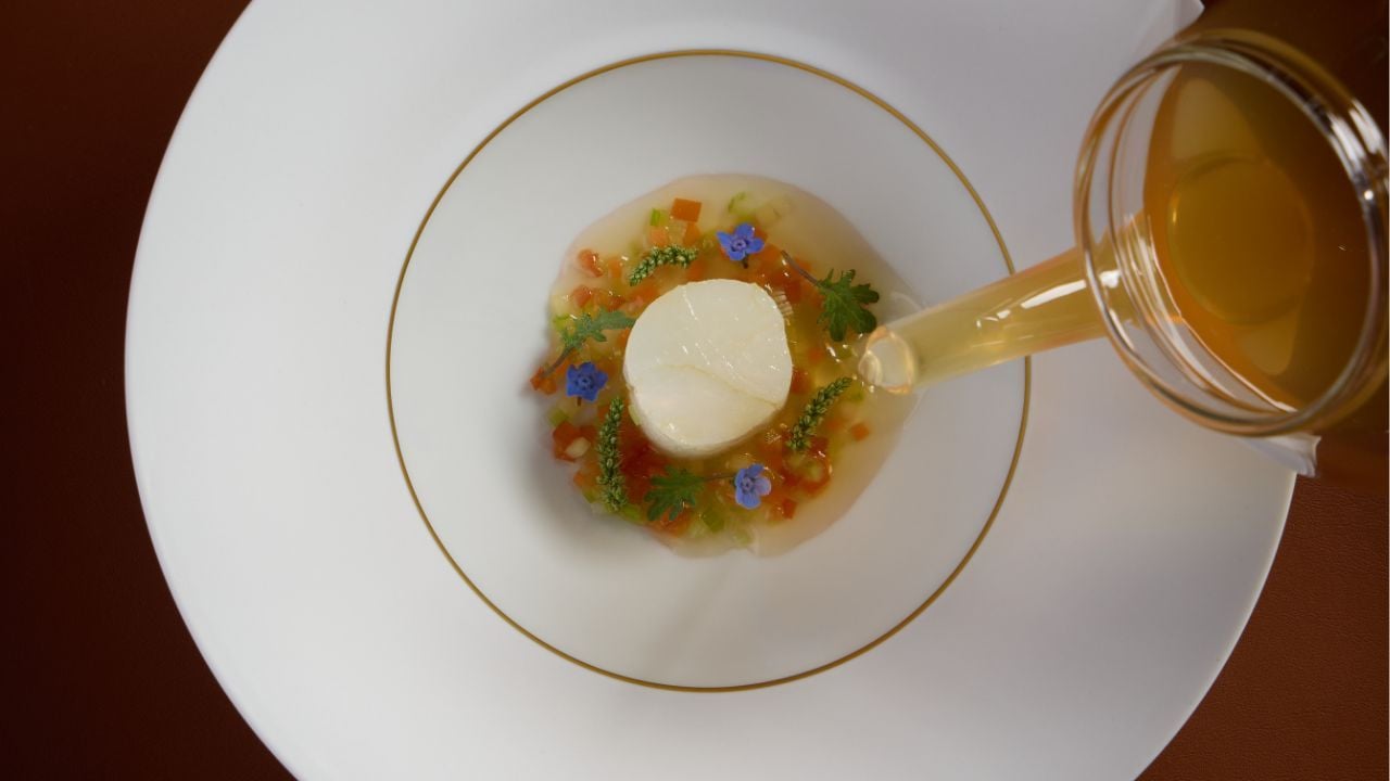 The classic Italian Minestrone with turbot