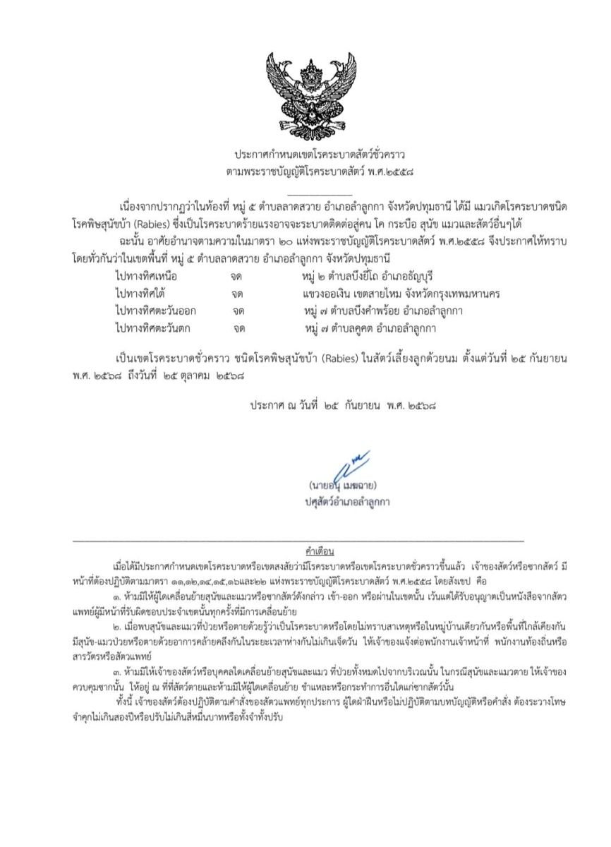 Rabies alert: Cat sparks animal epidemic zone in Bangkok | News by Thaiger