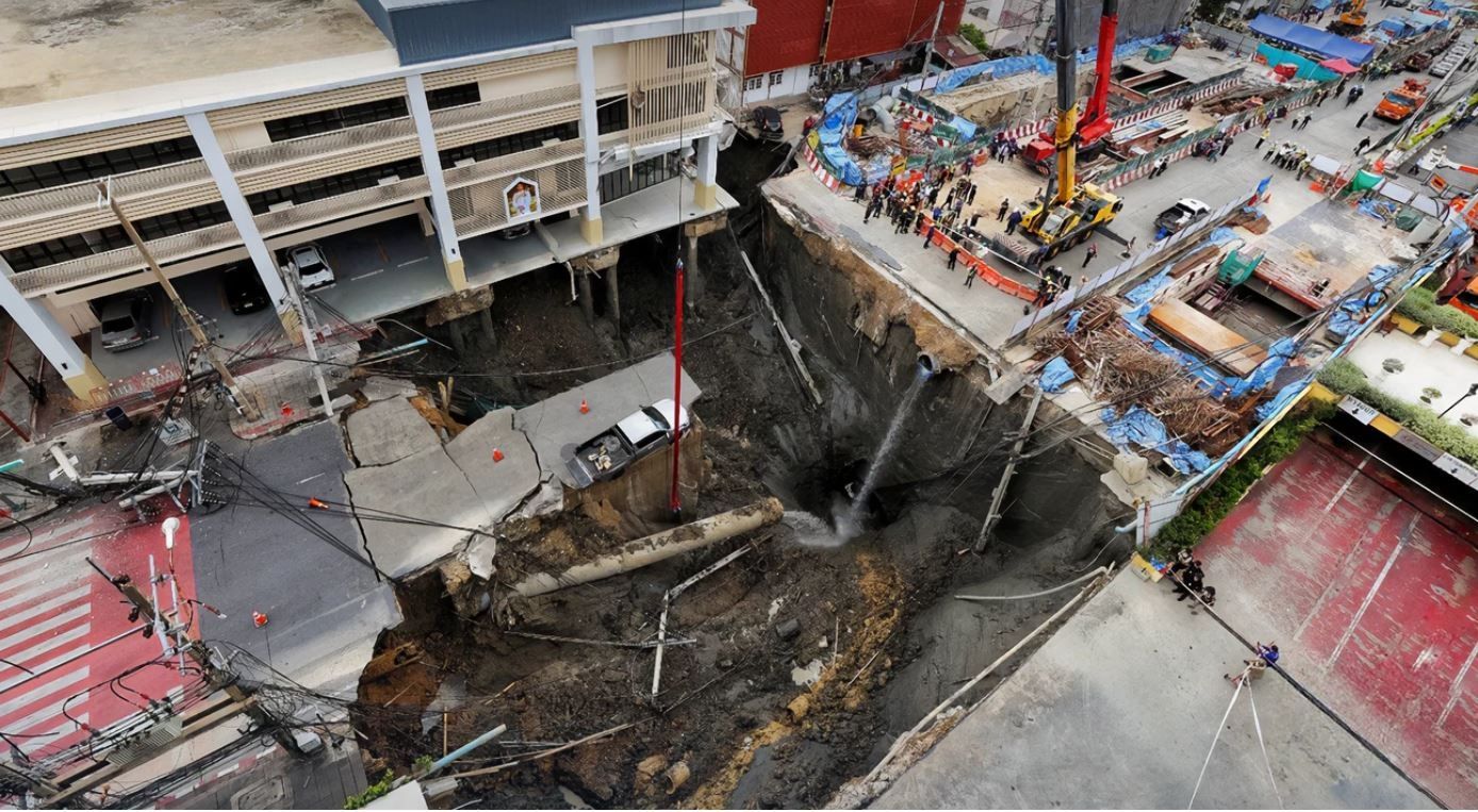 Bangkok road collapse leaves 31 streets without tap water | News by Thaiger