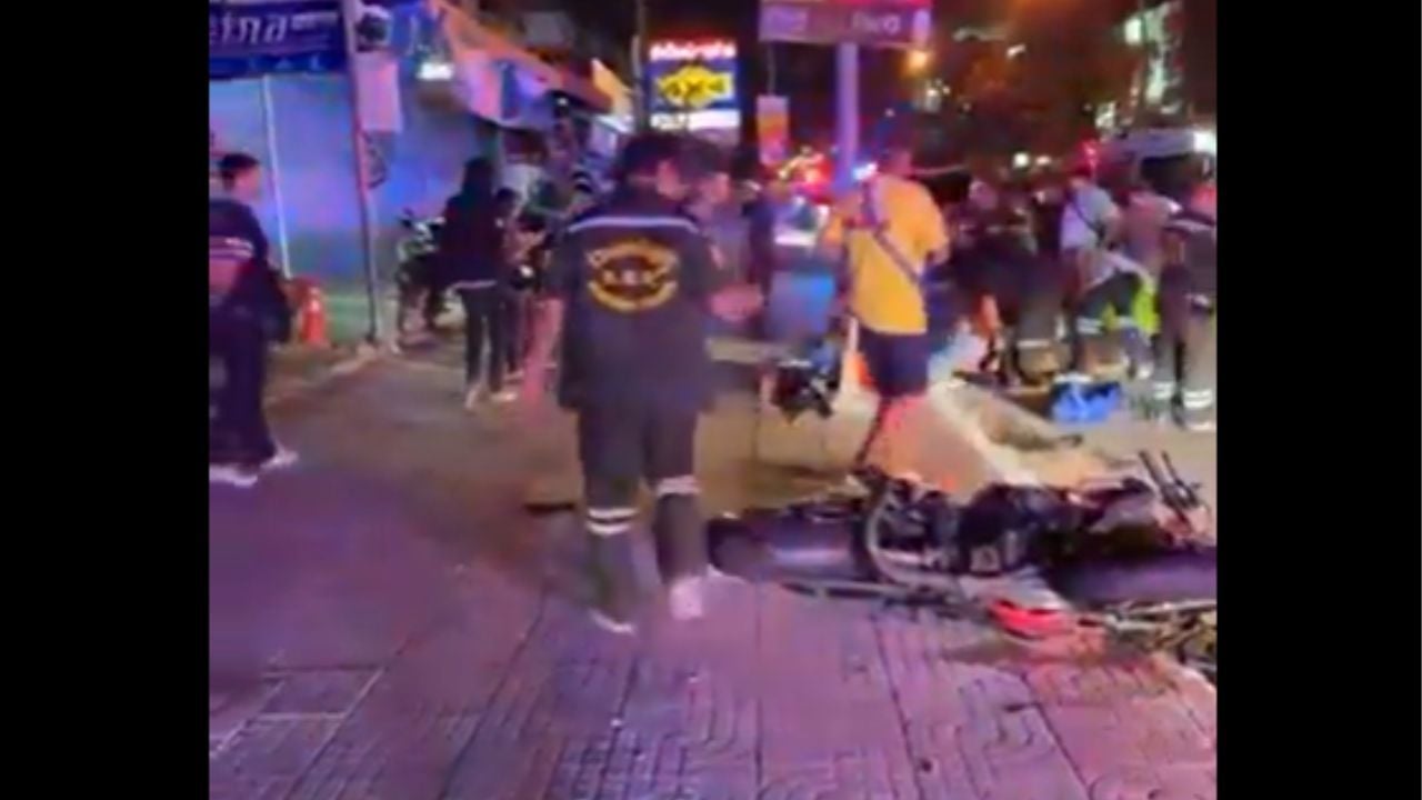 Friend’s borrowed bike spins out of control, ends in SUV collision (video) | Thaiger