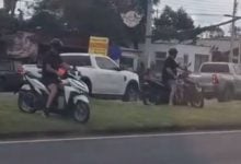 Foreign motorcyclists slammed for risky U-turn on Phuket traffic island | Thaiger