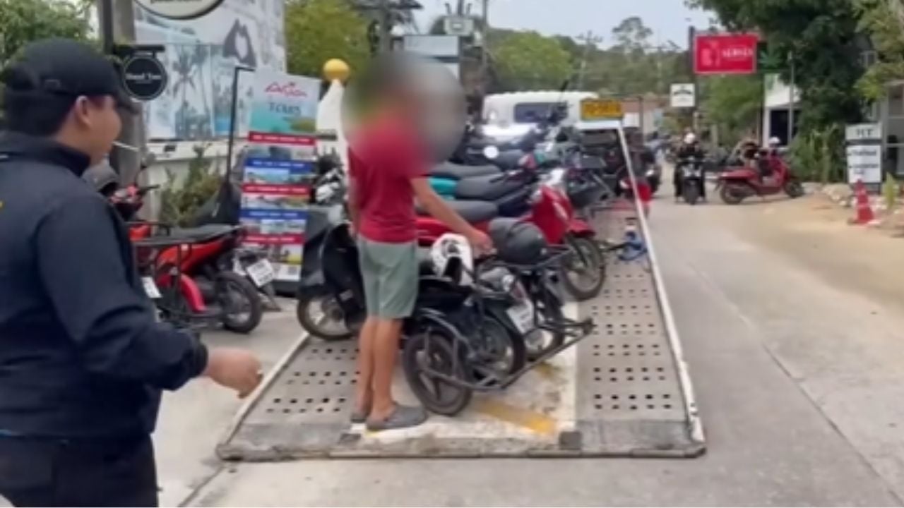 illegal motorcycle rental service by foreign man on Koh Pha Ngan