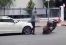 Mercedes-Benz driver faces jail and fine for damaging police motorcycle | Thaiger