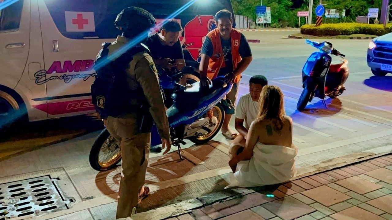 Rescue team intervenes as topless woman runs into traffic in Pattaya | News by Thaiger