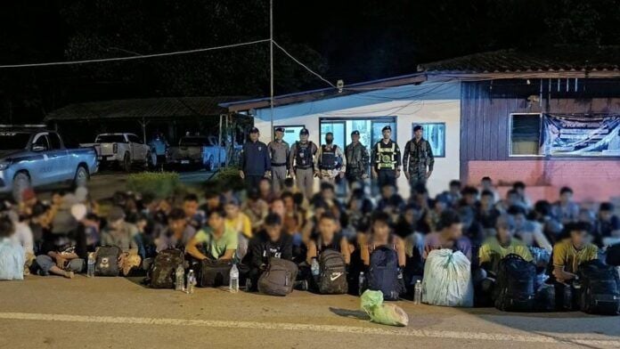 Nearly 100 Myanmar migrants arrested in Kanchanaburi orchard | News by Thaiger