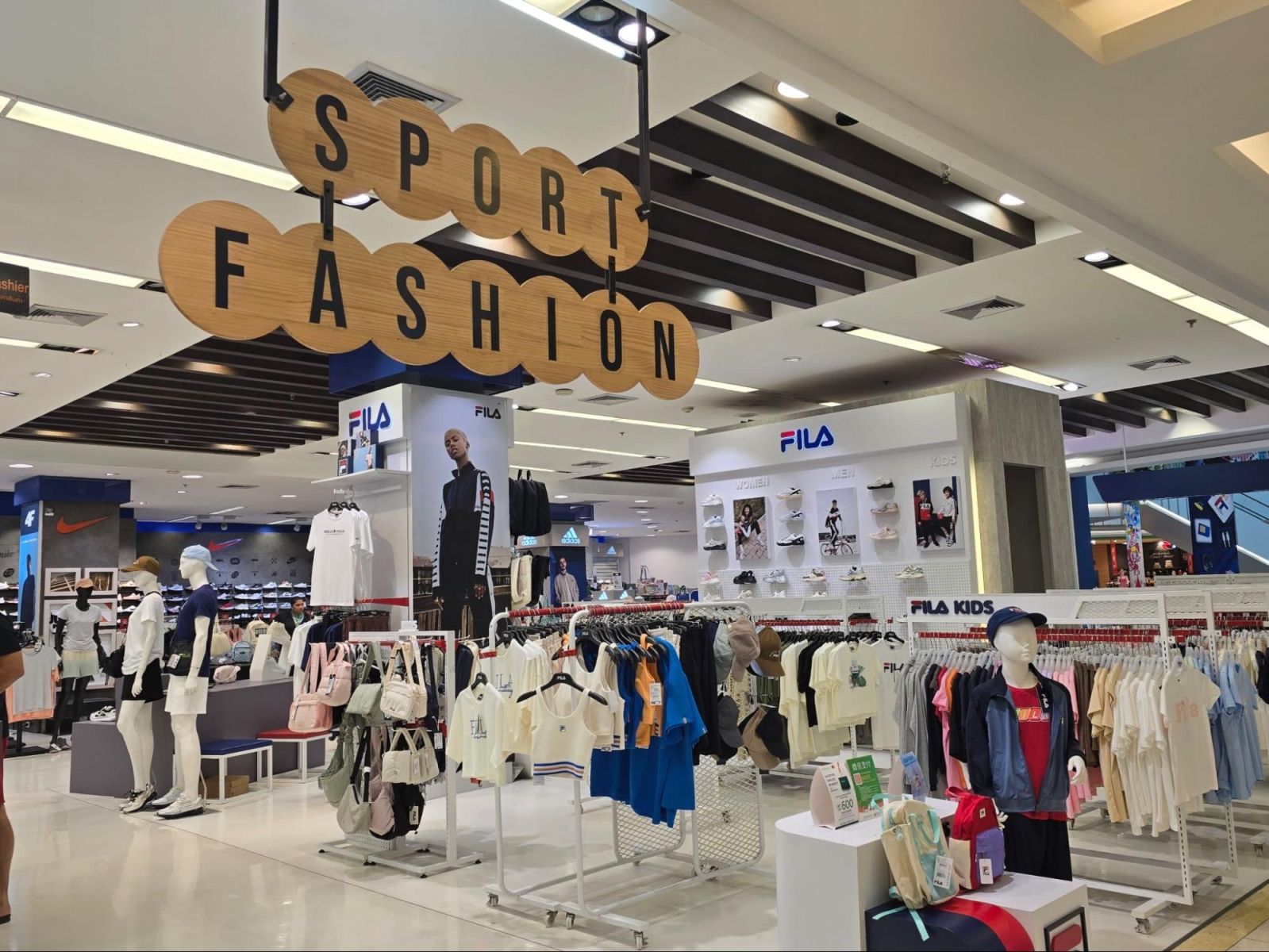 The sports section at Robinson Department Store
