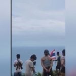 Film crew blasted for rolling up Thai flag at Phuket viewpoint (video) | Thaiger