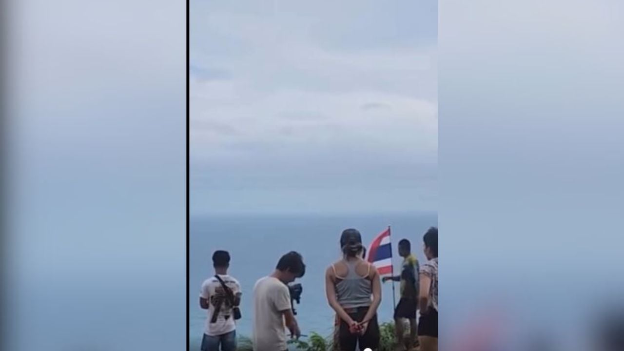 Film crew blasted for rolling up Thai flag at Phuket viewpoint (video) | Thaiger