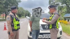 Pickup driver busted for fake tax sticker trick in Chumphon | Thaiger