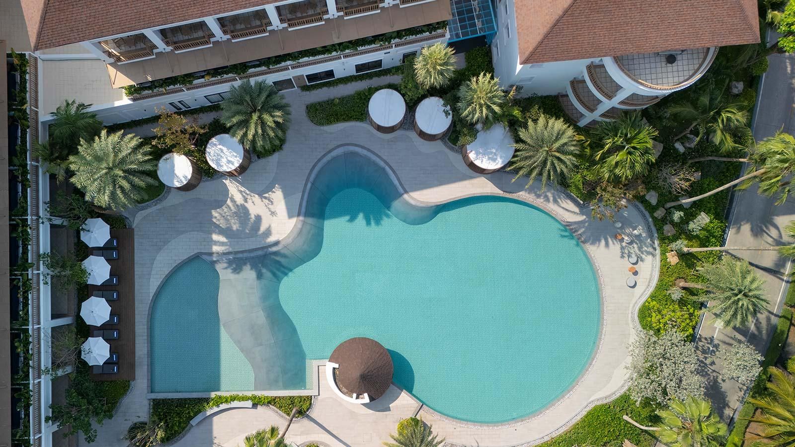 Aerial view of Amari Bangsaen's swimming pool
