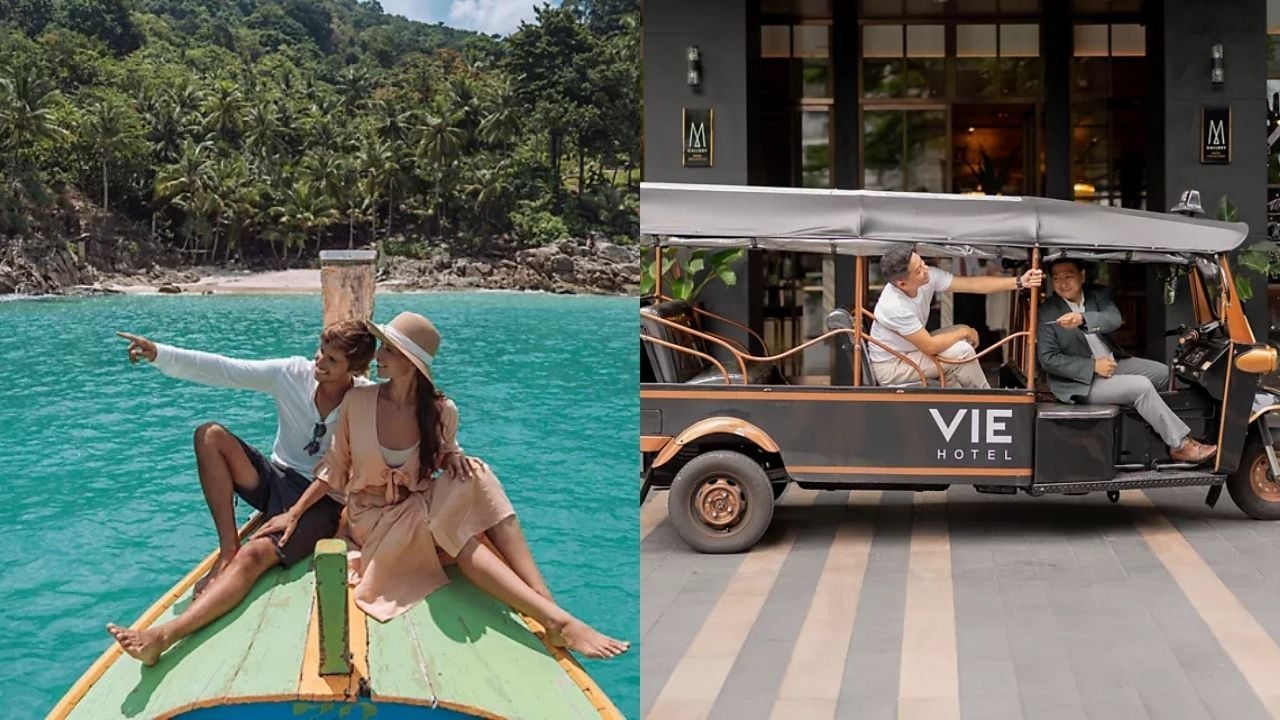 Two examples of M moments for MGallery (Left) A drift to Freedom Beach from Avista Hideaway Phuket Patong and (Right) a Tuktuk food tour at Vie Hotel Bangkok
