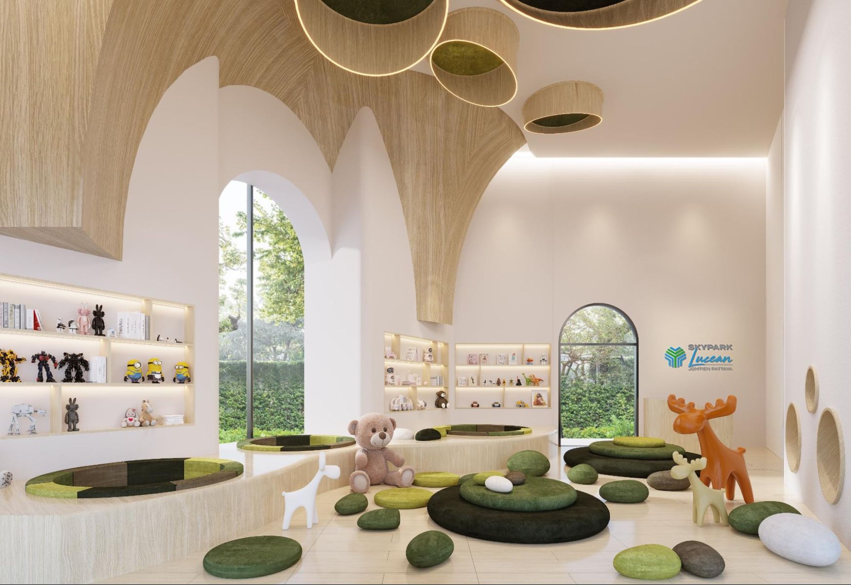 Children's play area with modern design and playful atmosphere at a Pattaya condominium.