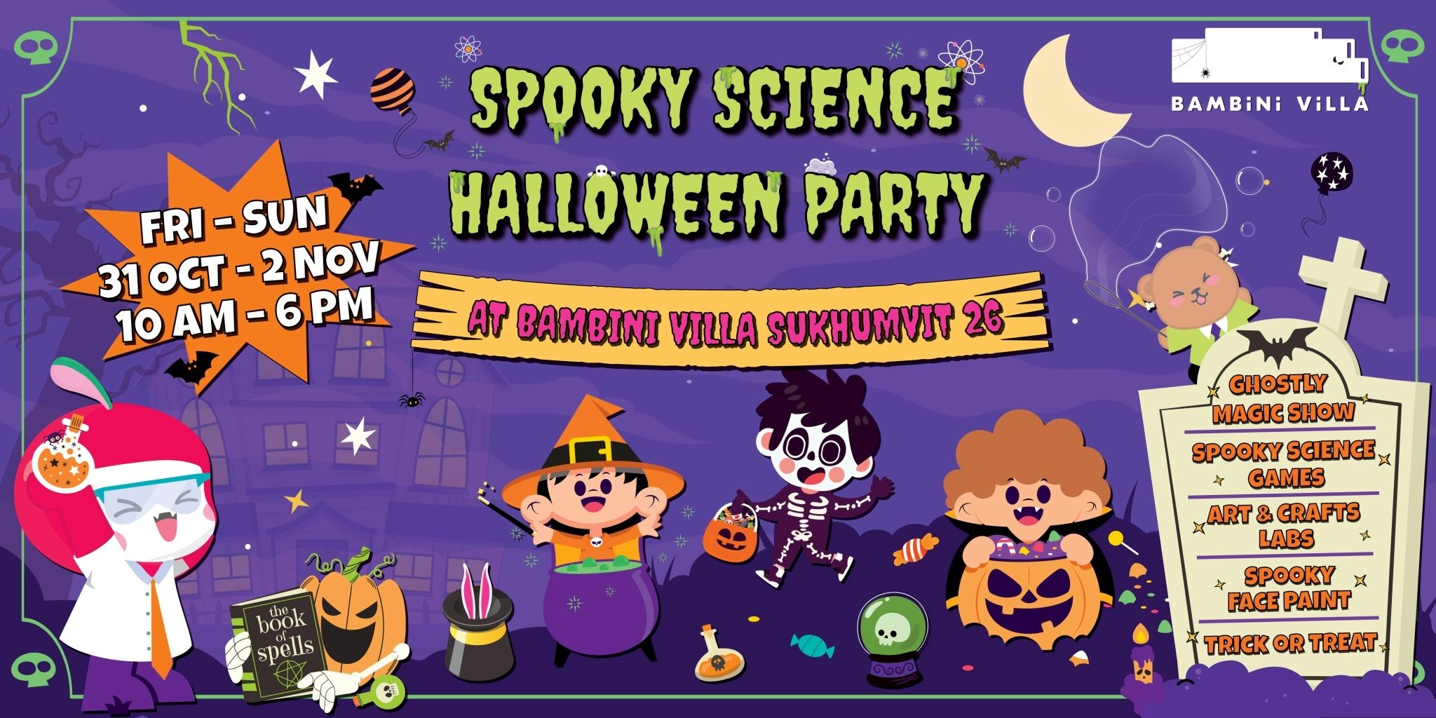 Spooky Science Halloween Party at Bambini Villa Bangkok