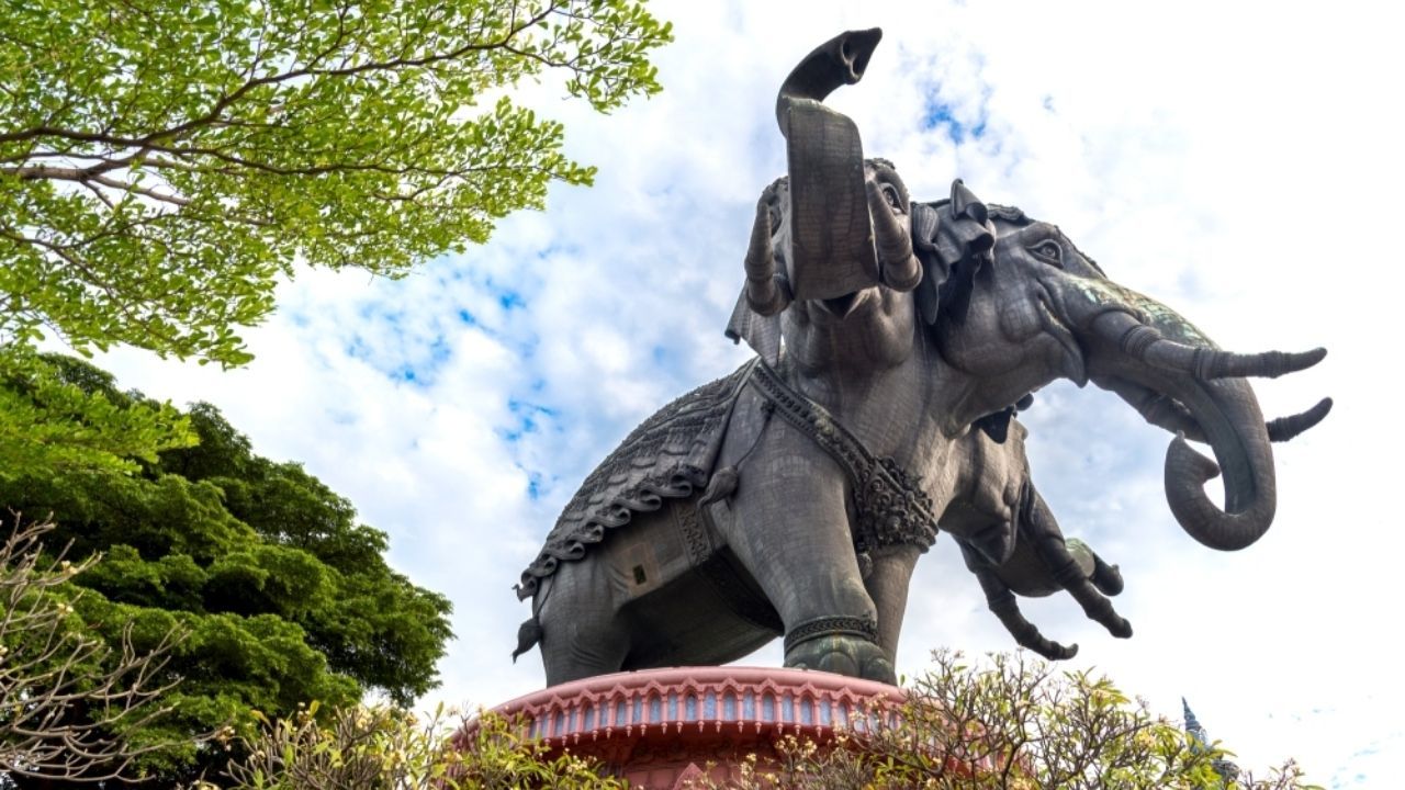 A view of the three-headed bronze elephant at the Erawan Museum | Photo taken from Tourism Authority of Thailand website