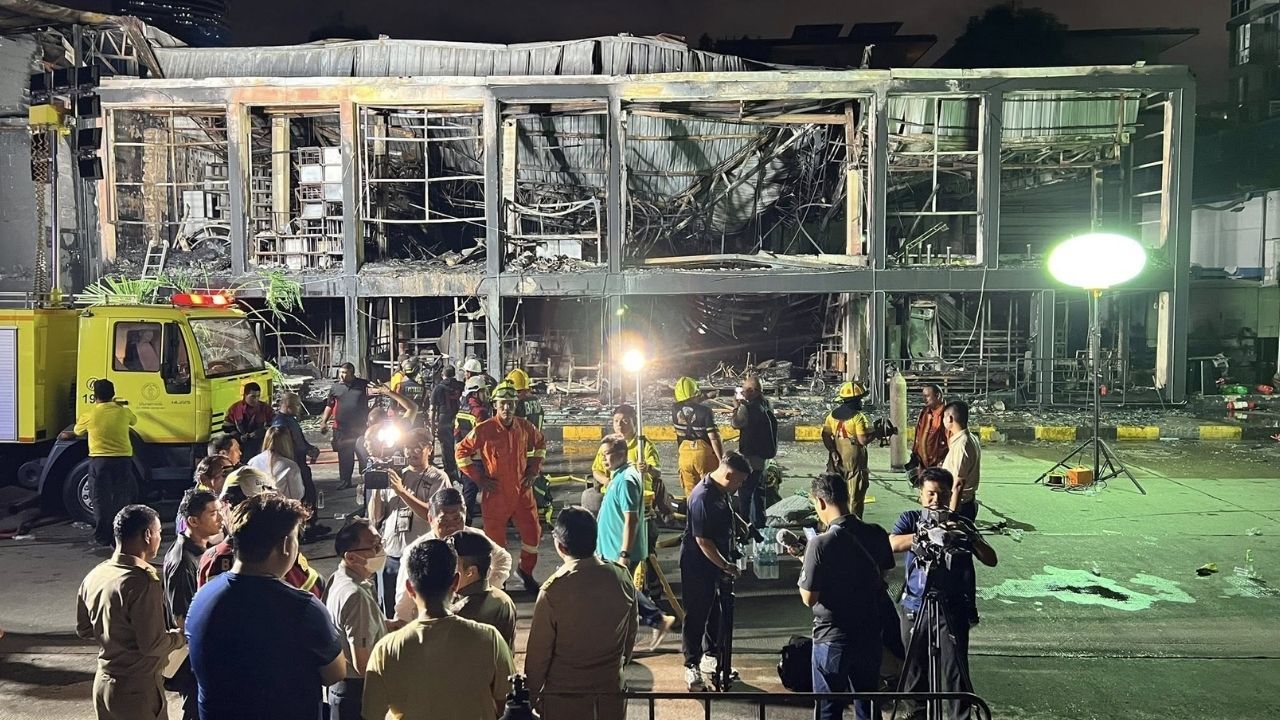Fire engulfs Route 66 warehouse but spares main venue | Thaiger