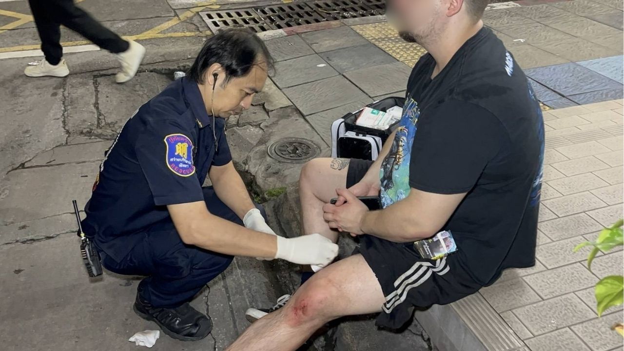 German injured falling manhole
