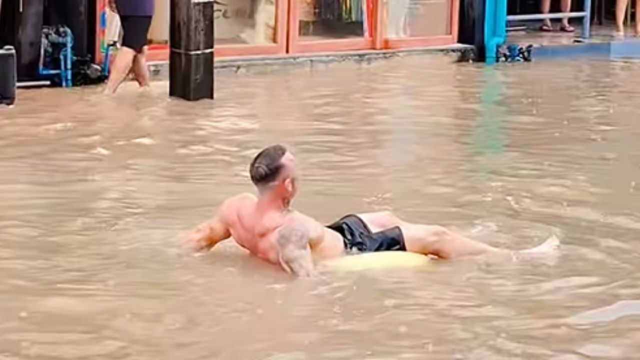 Foreign man in Phuket flood
