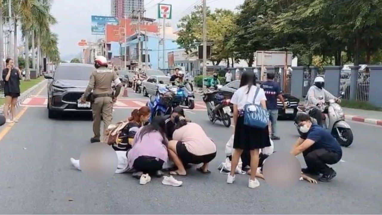 2 university students seriously injured in accident on Chon Buri zebra crossing | Thaiger