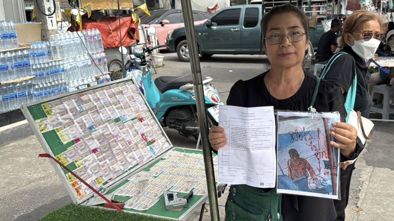 Old thief steals from lottery shop in Nonthaburi