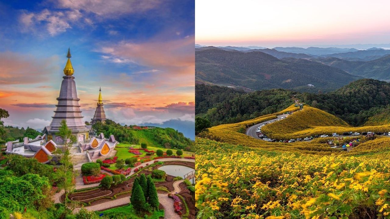 (Left) Doi Inthanon National Park and (Right) Doi Mae U Kho in Mae Hong Son | Photos taken from Thai National Parks and TheSmartLocal Thailand websites respectively 