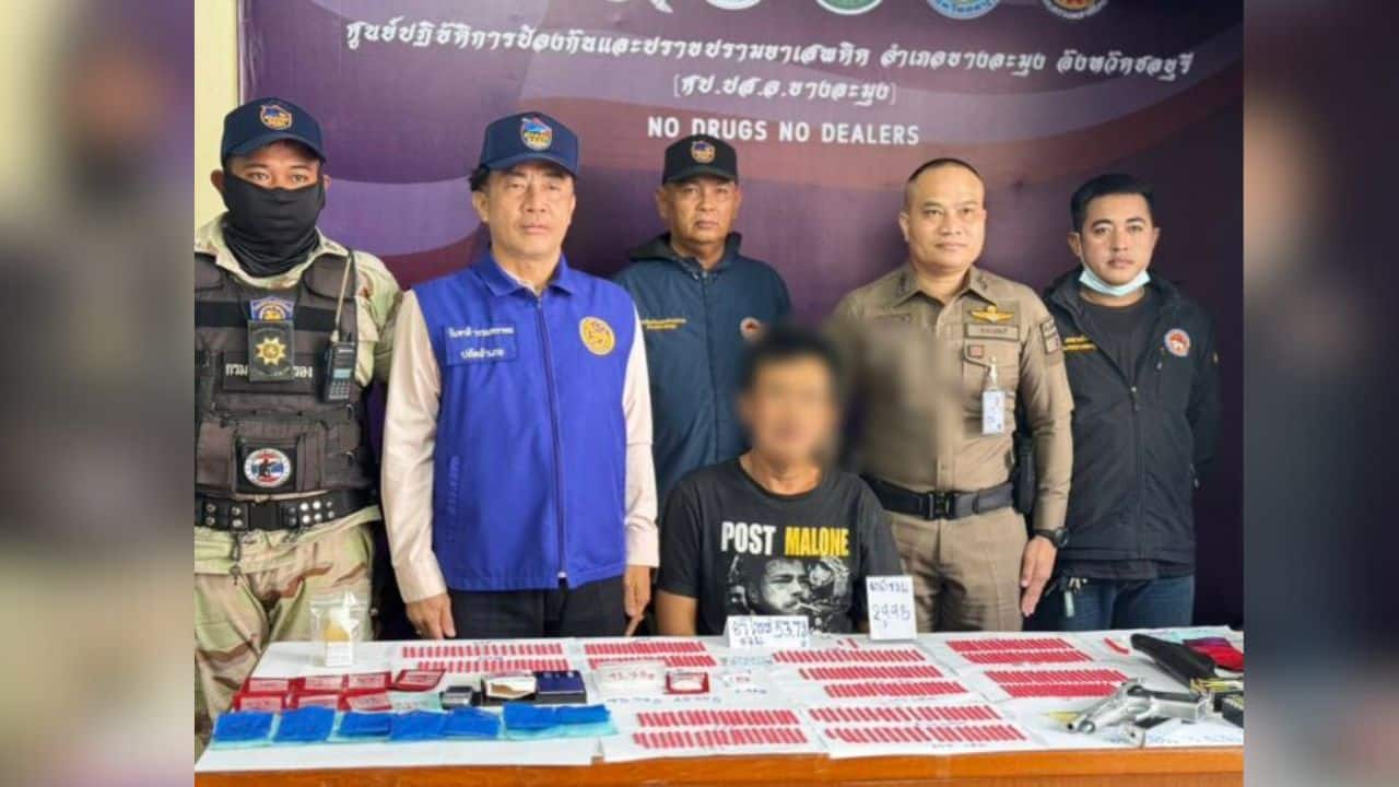 Pattaya drug dealer caught with gun, meth in hotel sting | Thaiger