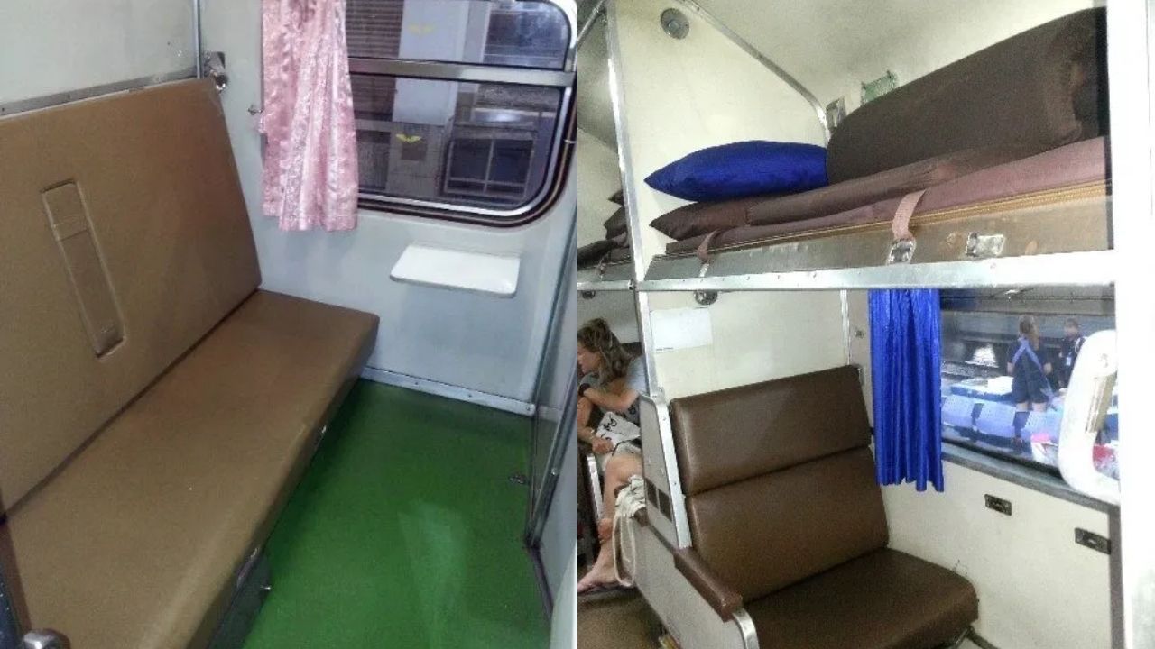 (Left) First Class Sleeper & (Right) Second Class A/C Sleeper