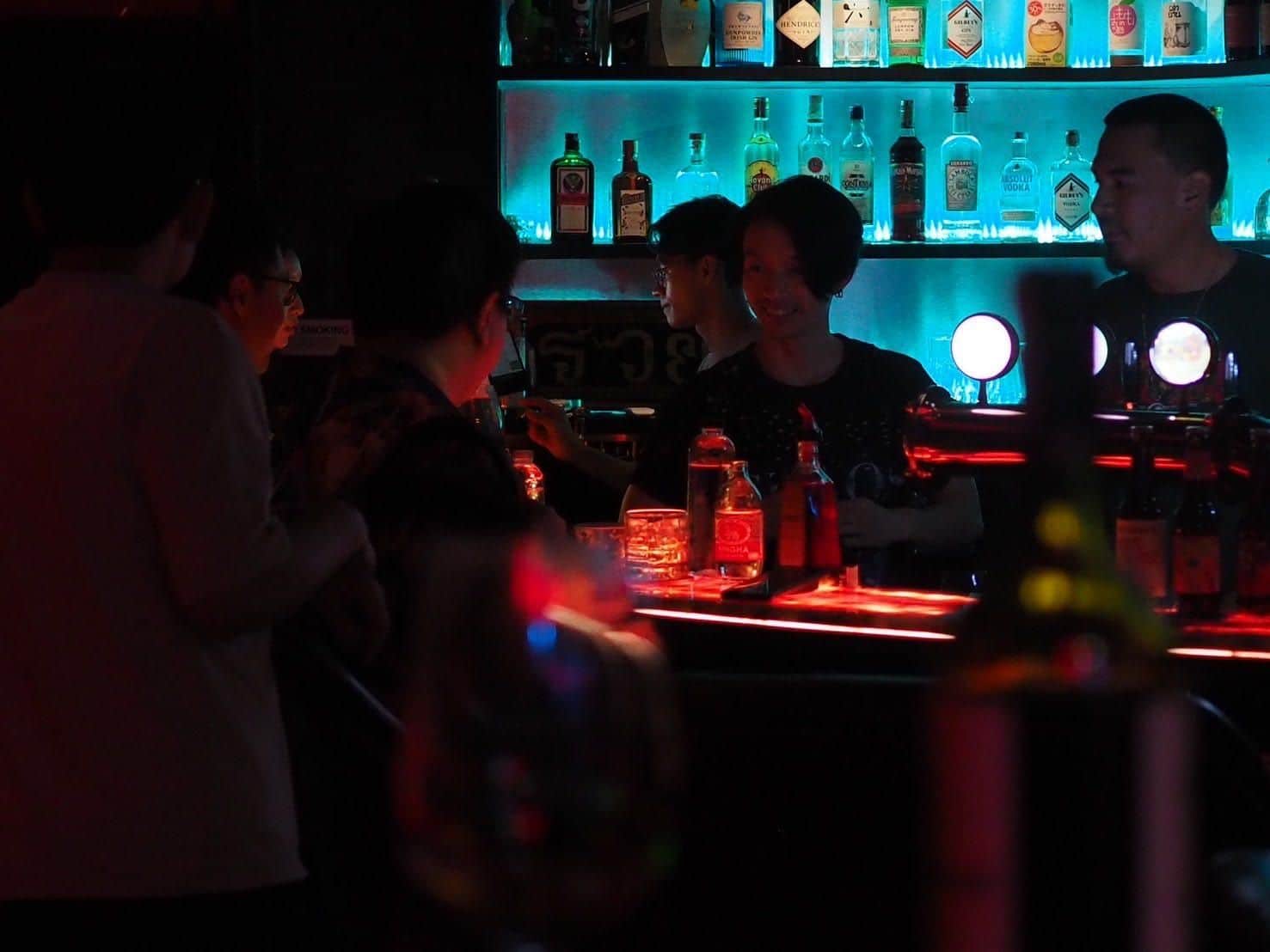 The speakeasy at The Lobby Bar & Bed at night
