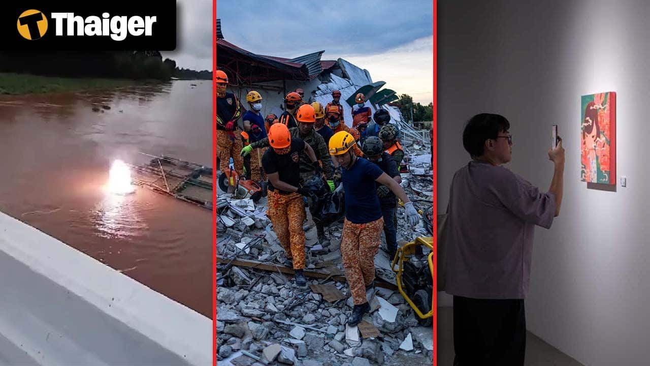 Thailand video news Bridge electrocution victim vanishes in Nan River, Massive plastic factory fire forces evacuation in Bangkok | Thaiger