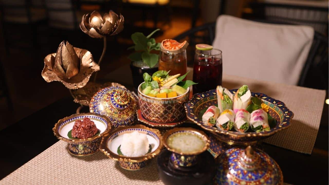The dishes of the vegetarian menu