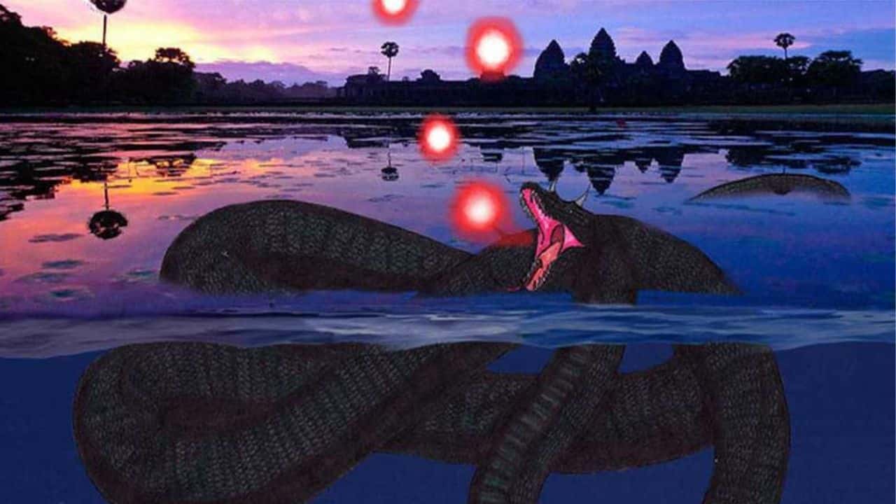 A Mekong Naga celebrating Wan Ok Phansa by sending fireballs up into the air