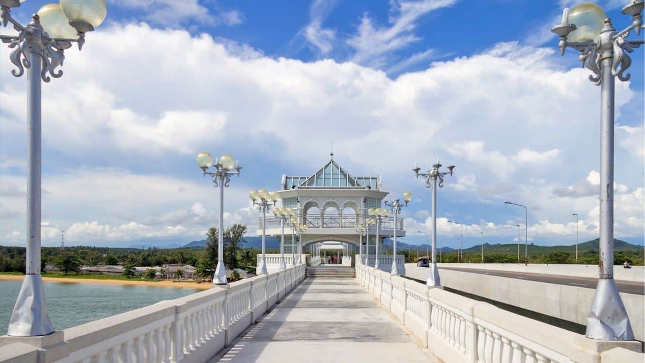 A look down the Sarasin Bridge that connect Phuket to mainland Thailand