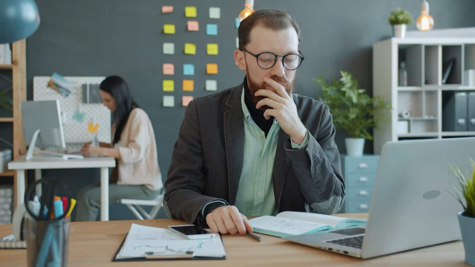 A man looking visibly tired