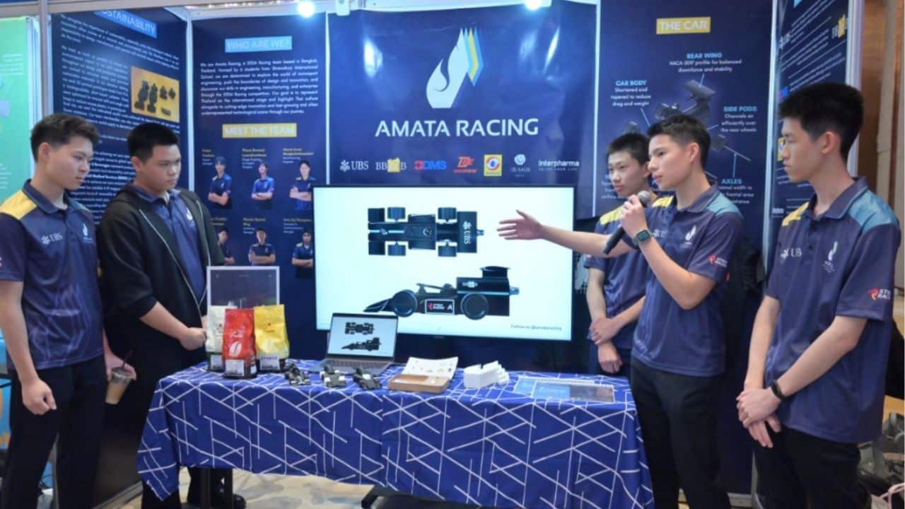The Amata Racing booth at the paddock area in the event