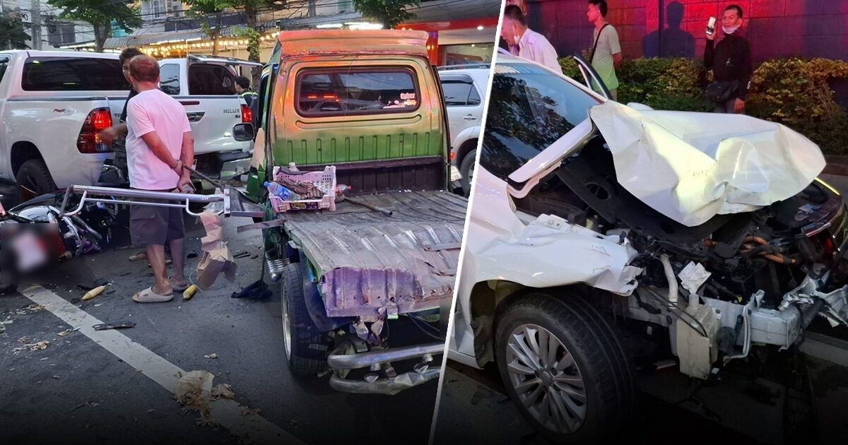 Bangkok taxi crash leaves 1 dead and 13 injured in pile-up | News by Thaiger