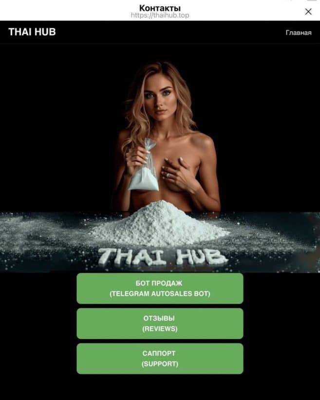 thaihub.top. The site is written entirely in Russian